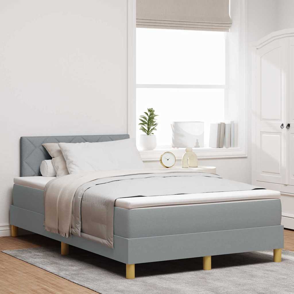 LED Box Spring Bed met kussen Lichtgrijs 120 x 200 cm Stof is nu te koop bij PeponiXL, paradijselijk wonen!