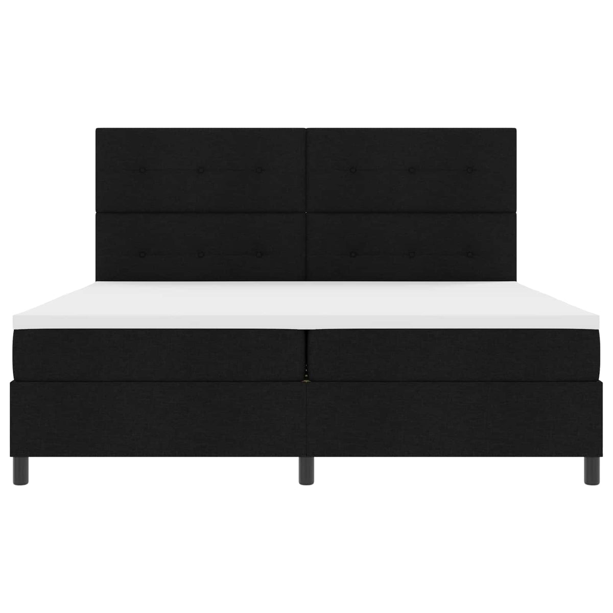 Boxspring bed met LED-stripverlichting Zwart 200 x 200 cm Stof is nu te koop bij PeponiXL, paradijselijk wonen!