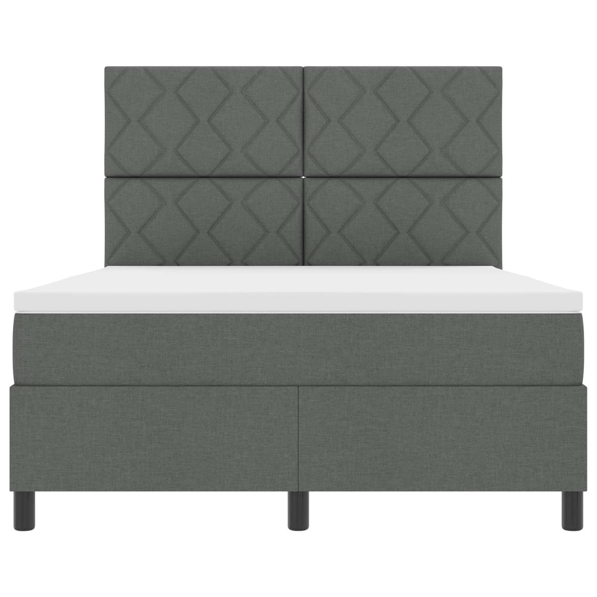 Boxspring bed met hoofdeinde Donkergrijs 160 x 200 cm Stof is nu te koop bij PeponiXL, paradijselijk wonen!