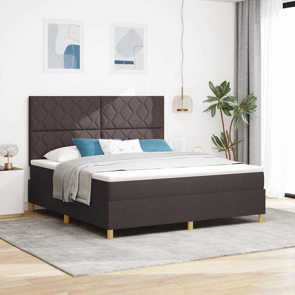 LED Box Spring Bed met hoofdeinde Donkerbruin 180 x 200 cm Stof is nu te koop bij PeponiXL, paradijselijk wonen!