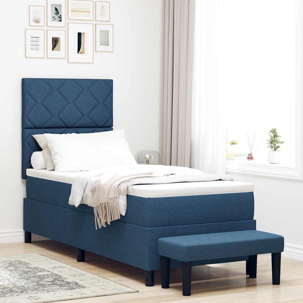 vidaXL Boxspringbed met hoofdeinde Blauw 80 x 200 cm Stof