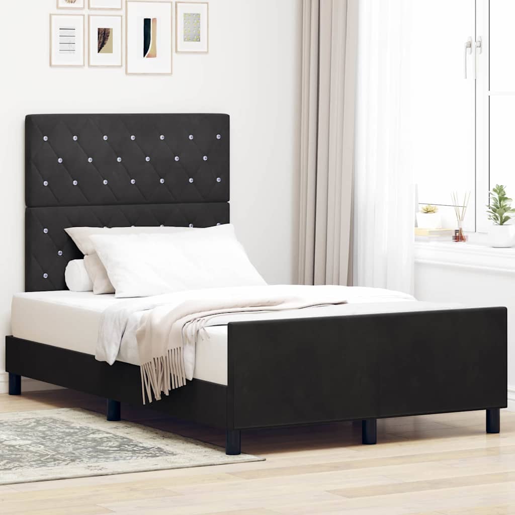 Boxspringbed met hoofdeinde Zwart 120 x 200 cm Fluweel is nu te koop bij PeponiXL, paradijselijk wonen!