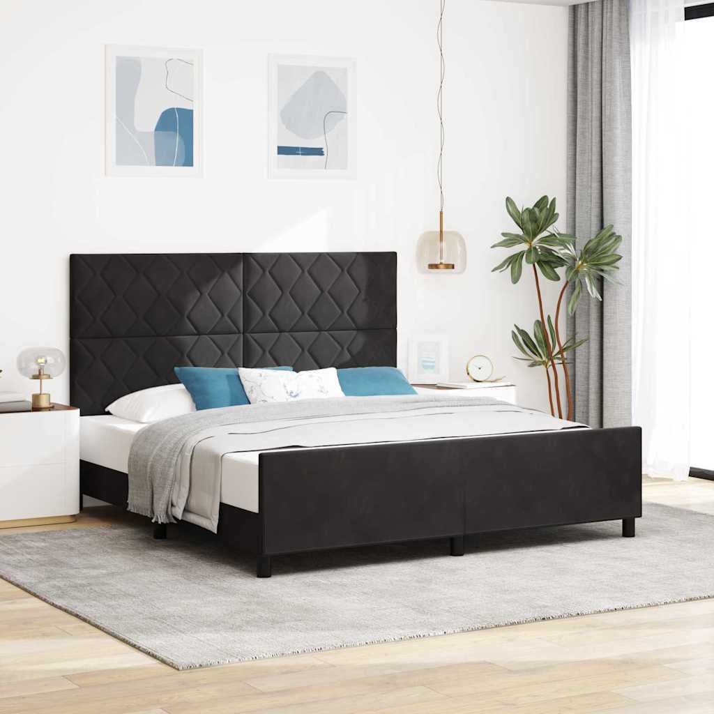 Boxspringbed met hoofdeinde Zwart 180 x 200 cm Fluweel is nu te koop bij PeponiXL, paradijselijk wonen!