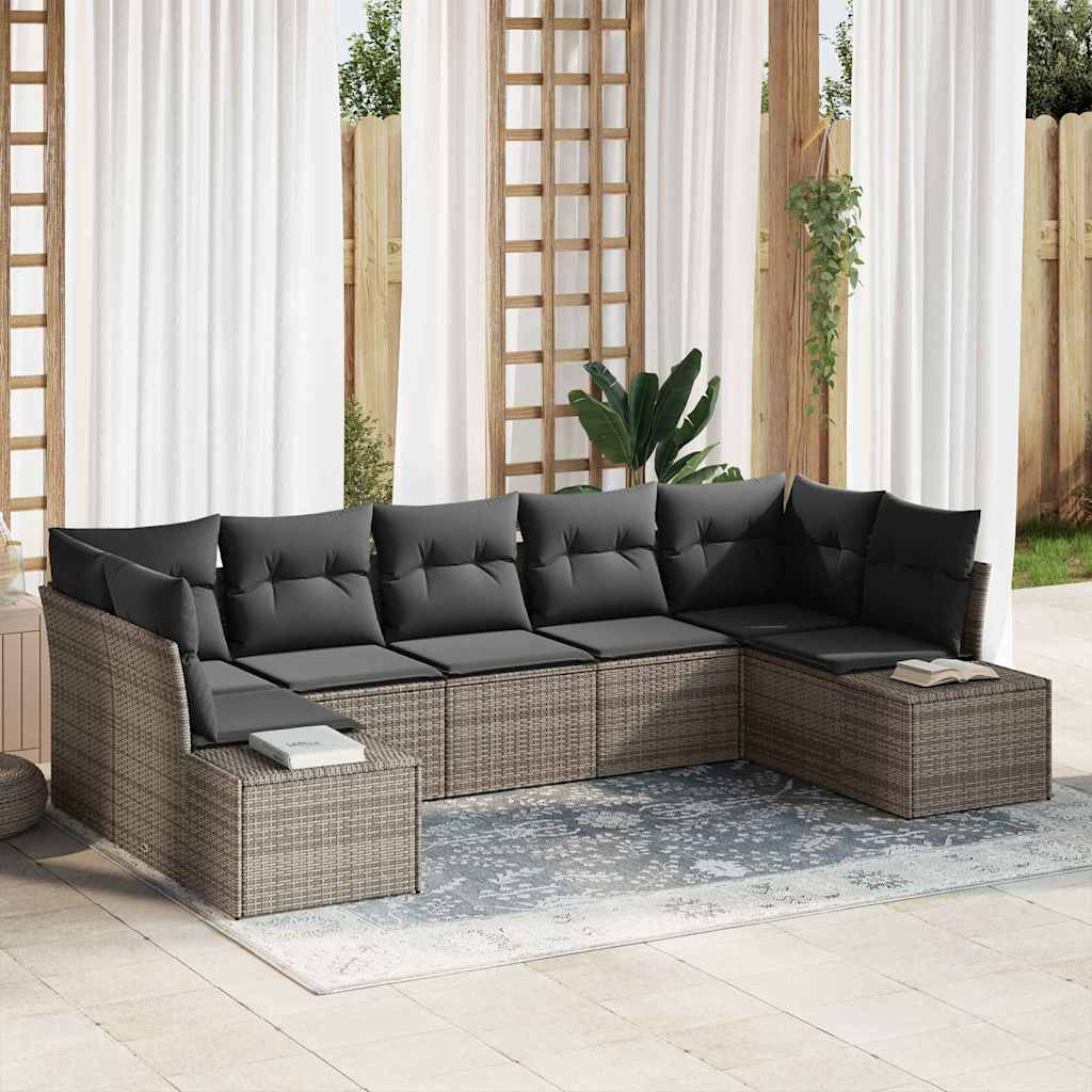 Tuinbankenset met opslag 7 pcs Grijs Poly riet is nu te koop bij PeponiXL, paradijselijk wonen!