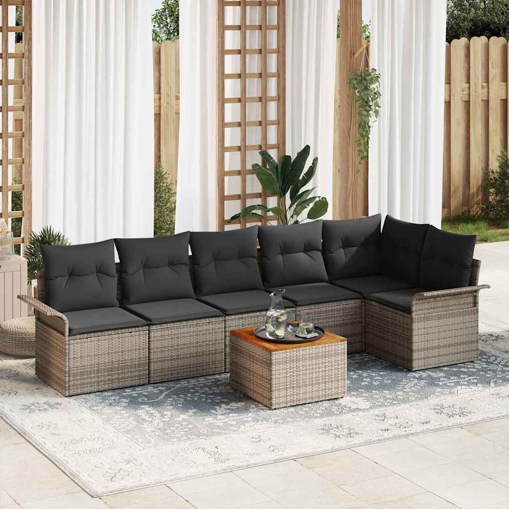 Tuinbankenset met opslag 7 pcs Grijs poly rattan is nu te koop bij PeponiXL, paradijselijk wonen!
