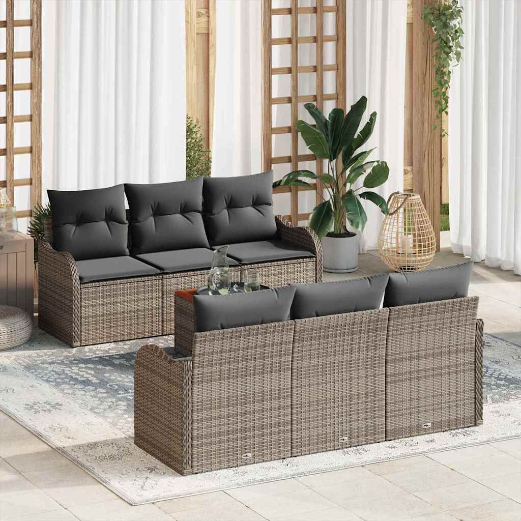 Tuinbankenset met opslag 7 pcs Grijs poly rattan is nu te koop bij PeponiXL, paradijselijk wonen!