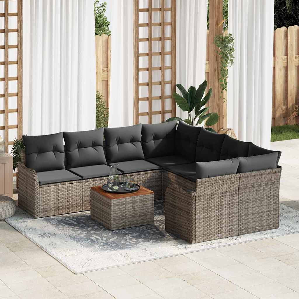 Tuinbankenset met opslag 9 pcs Grijs poly rattan is nu te koop bij PeponiXL, paradijselijk wonen!
