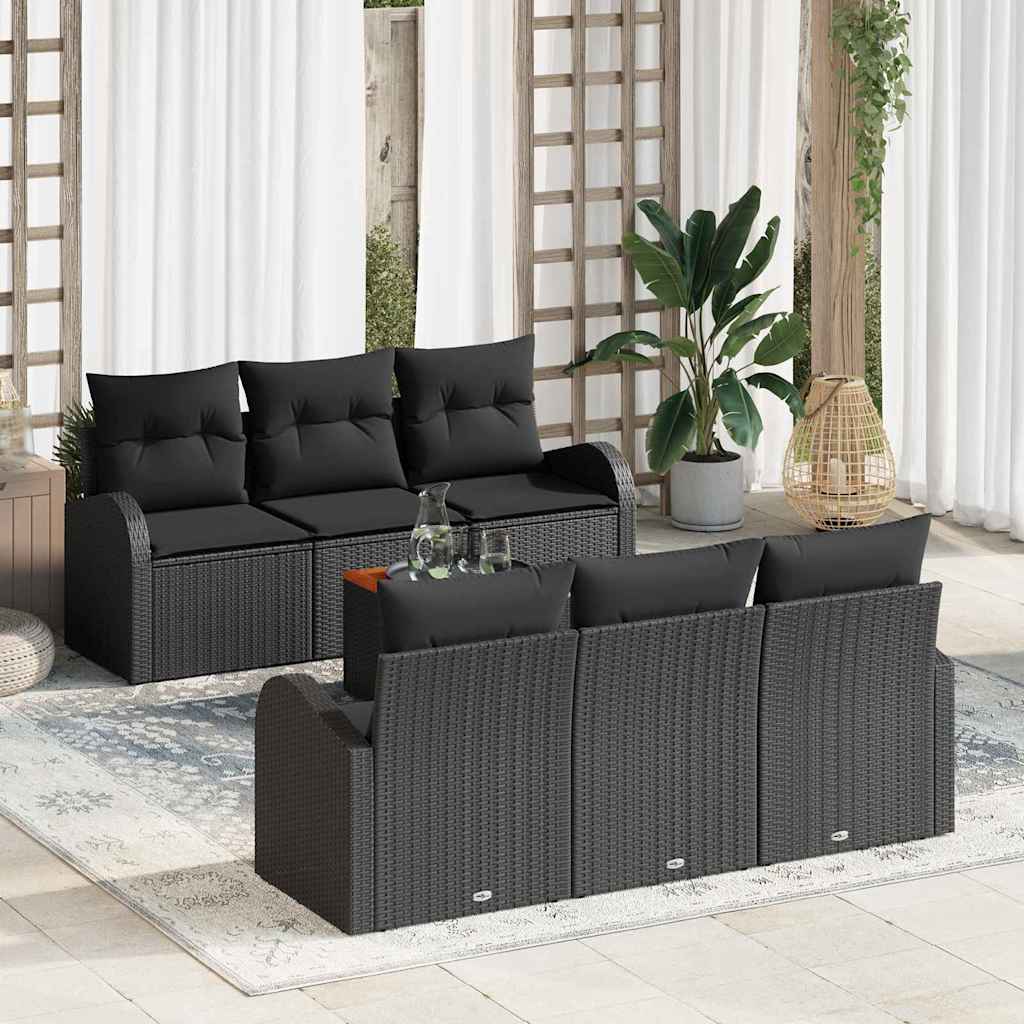 Tuinbankenset met opslag 7 pcs Zwart poly rattan is nu te koop bij PeponiXL, paradijselijk wonen!