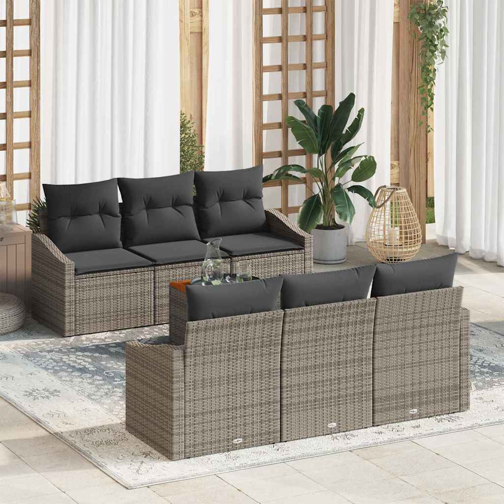 Tuinbankenset met opslag 7 pcs Grijs poly rattan is nu te koop bij PeponiXL, paradijselijk wonen!