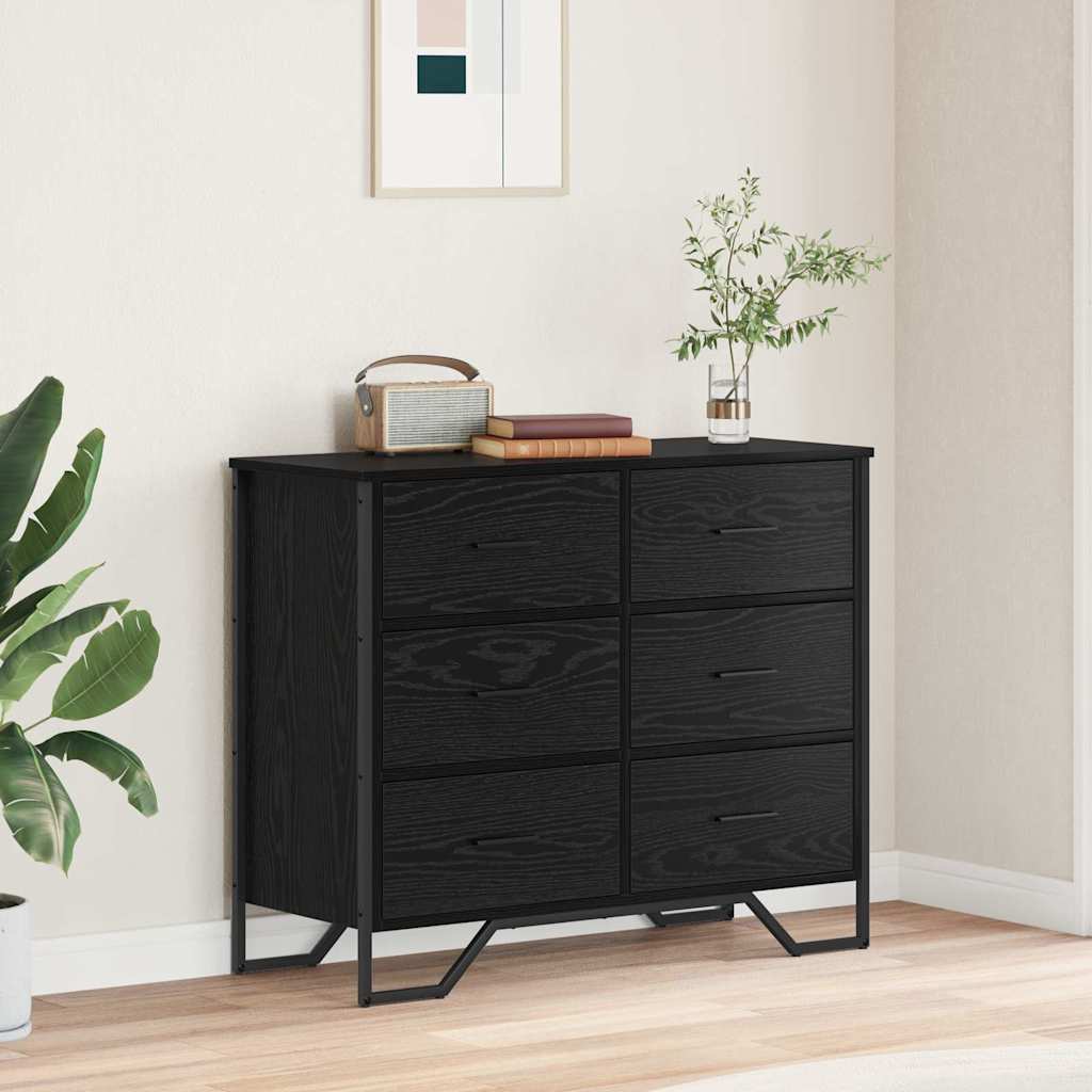 Ladekast met lade 2 pcs Zwart Eiken 91 x 35,5 x 74,5 cm is nu te koop bij PeponiXL, paradijselijk wonen!