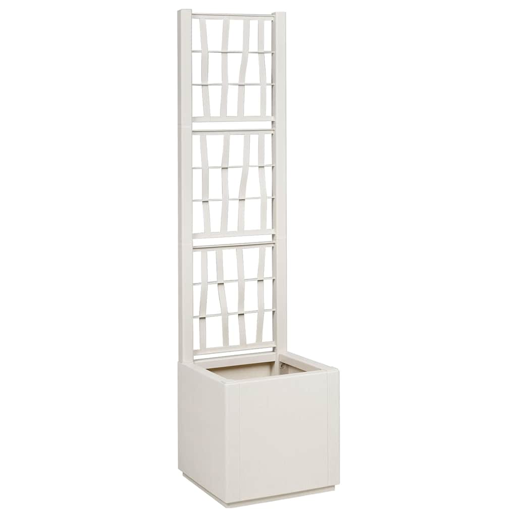 Tuindruppel met Trellis Wit 36 x 36 x 140 cm PP is nu te koop bij PeponiXL, paradijselijk wonen!
