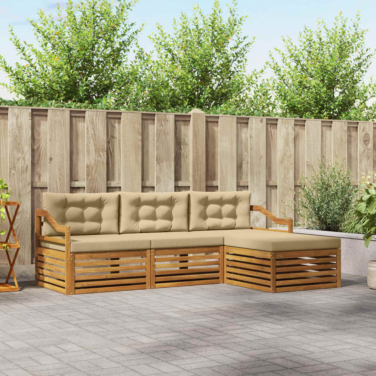 Buiten bankenset Natuurlijk en Beige 245,5 x 162,5 x 73 cm is nu te koop bij PeponiXL, paradijselijk wonen!