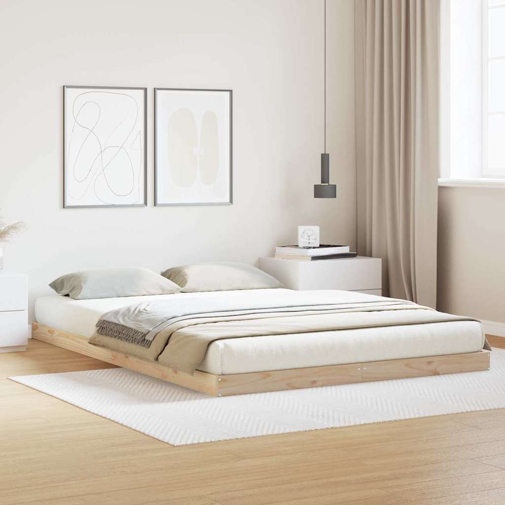 Bedframe Naturel 140 x 220 cm Massief grenenhout is nu te koop bij PeponiXL, paradijselijk wonen!