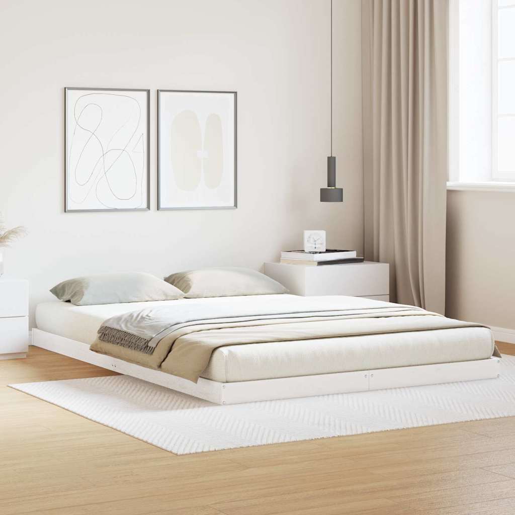Bedframe Wit 160 x 220 cm Massief grenenhout is nu te koop bij PeponiXL, paradijselijk wonen!