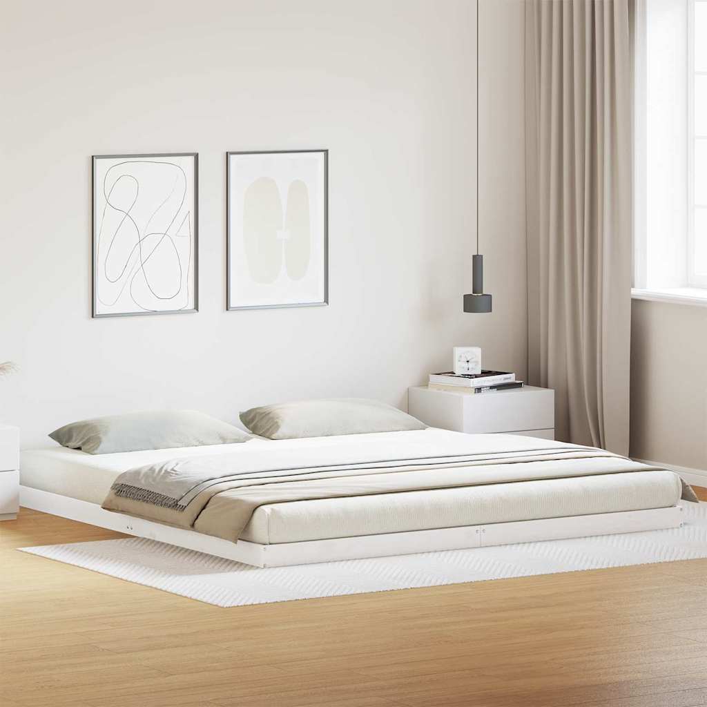 Bedframe Wit 200 x 220 cm Massief grenenhout is nu te koop bij PeponiXL, paradijselijk wonen!