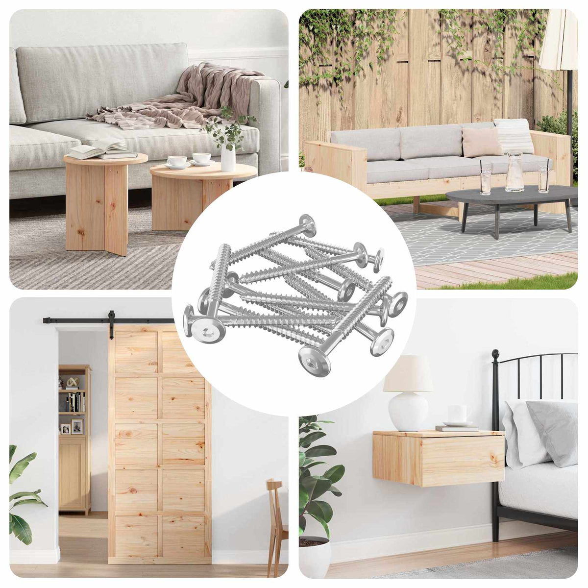 Houten Schroeven 1350 pcs Zilver Staal is nu te koop bij PeponiXL, paradijselijk wonen!