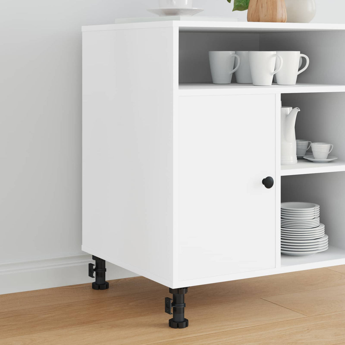 Meubelpoten Verstelbaar 2 pcs Zwart 46 x 46 x 128 mm PP is nu te koop bij PeponiXL, paradijselijk wonen!