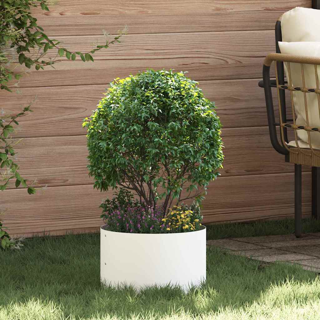 Plantenring Wit 30 x 30 x 20 cm Koudgewalst staal is nu te koop bij PeponiXL, paradijselijk wonen!