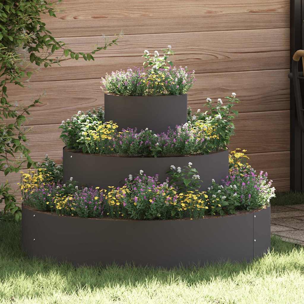 vidaXL Plantenbak Zwart 90 x 90 x 20 cm Koudgewalst staal