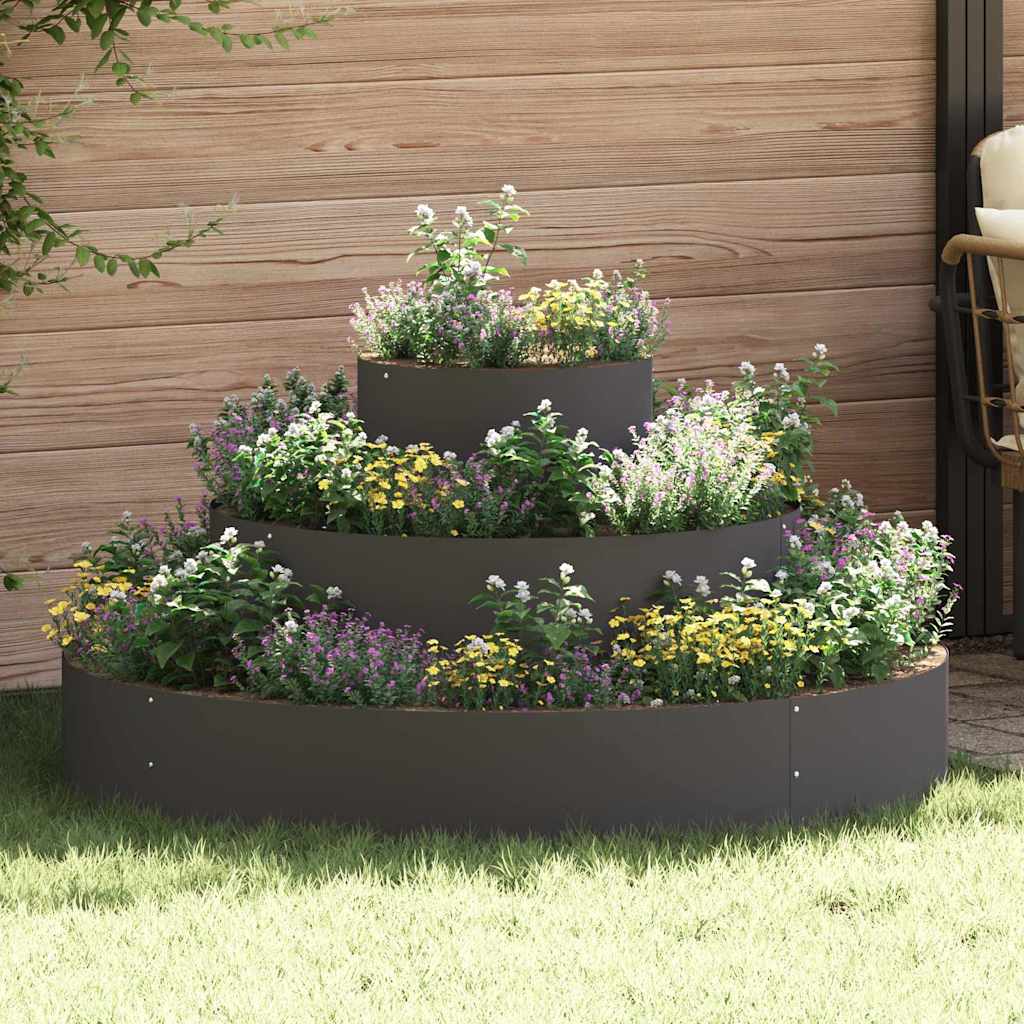 vidaXL Plantenbak Zwart 120 x 120 x 20 cm Koudgewalst staal