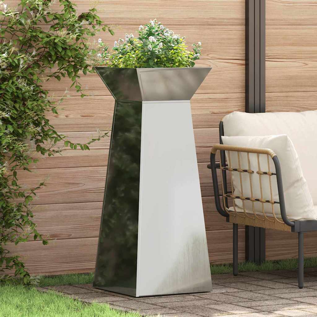 Pilaar Plantenbak Zilver 40 x 40 x 100 cm is nu te koop bij PeponiXL, paradijselijk wonen!
