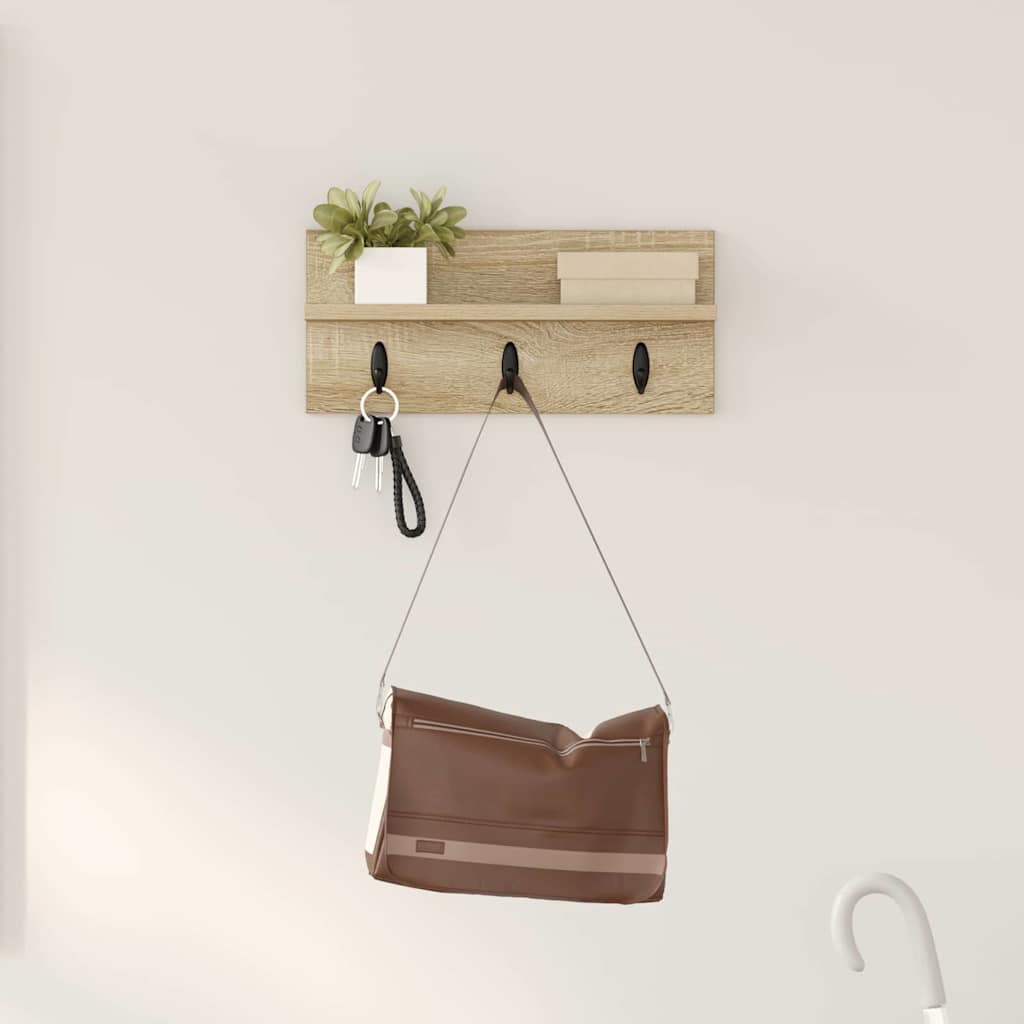 Wandgemonteerde kapstok Sonoma Eiken 40 x 10,5 x 18 cm is nu te koop bij PeponiXL, paradijselijk wonen!