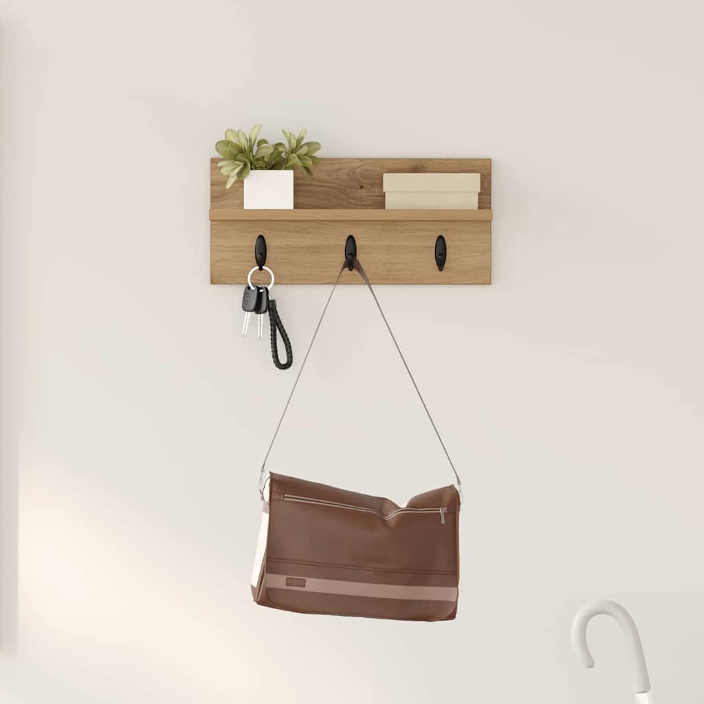 Wandgemonteerde kapstok Artisan Eiken 40 x 10,5 x 18 cm is nu te koop bij PeponiXL, paradijselijk wonen!