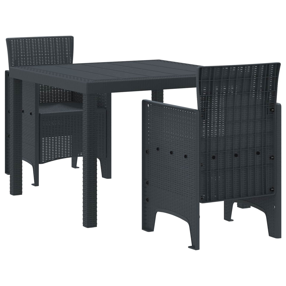 Tuin Eetset 3 pcs Antraciet Polypropyleen is nu te koop bij PeponiXL, paradijselijk wonen!