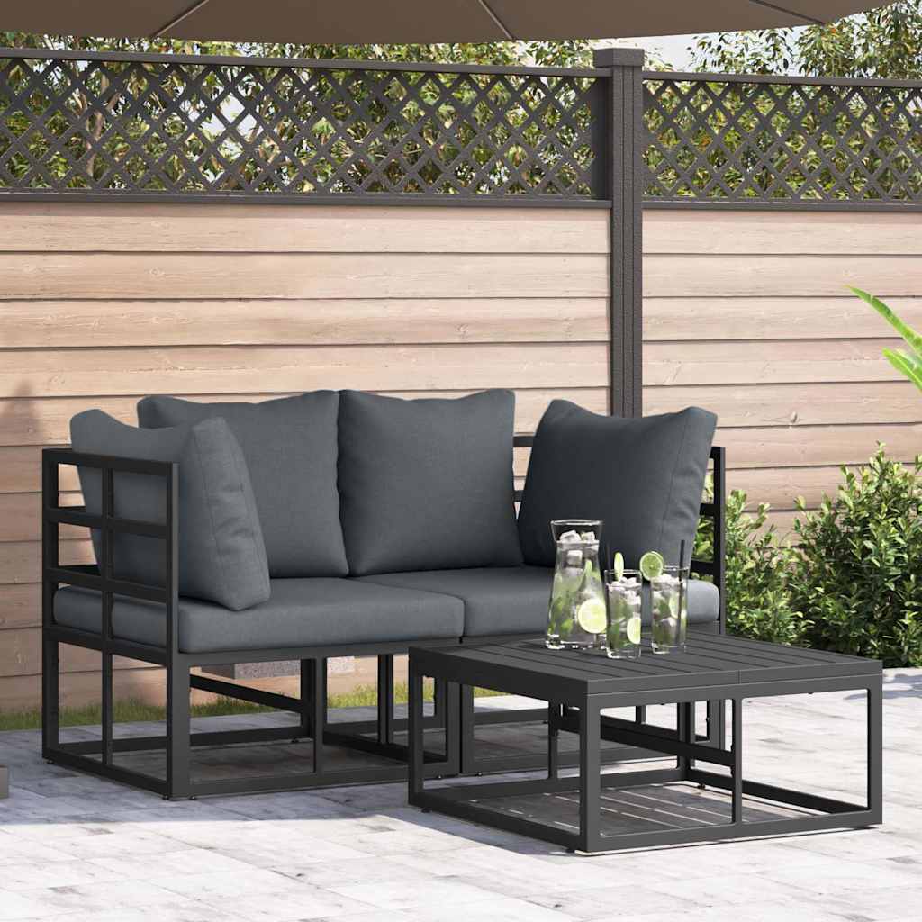 Tuinbankenset 3 pcs Zwart Metaal is nu te koop bij PeponiXL, paradijselijk wonen!