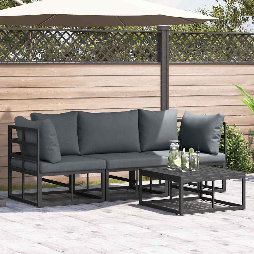 Tuinbankenset 4 pcs Zwart Metaal is nu te koop bij PeponiXL, paradijselijk wonen!