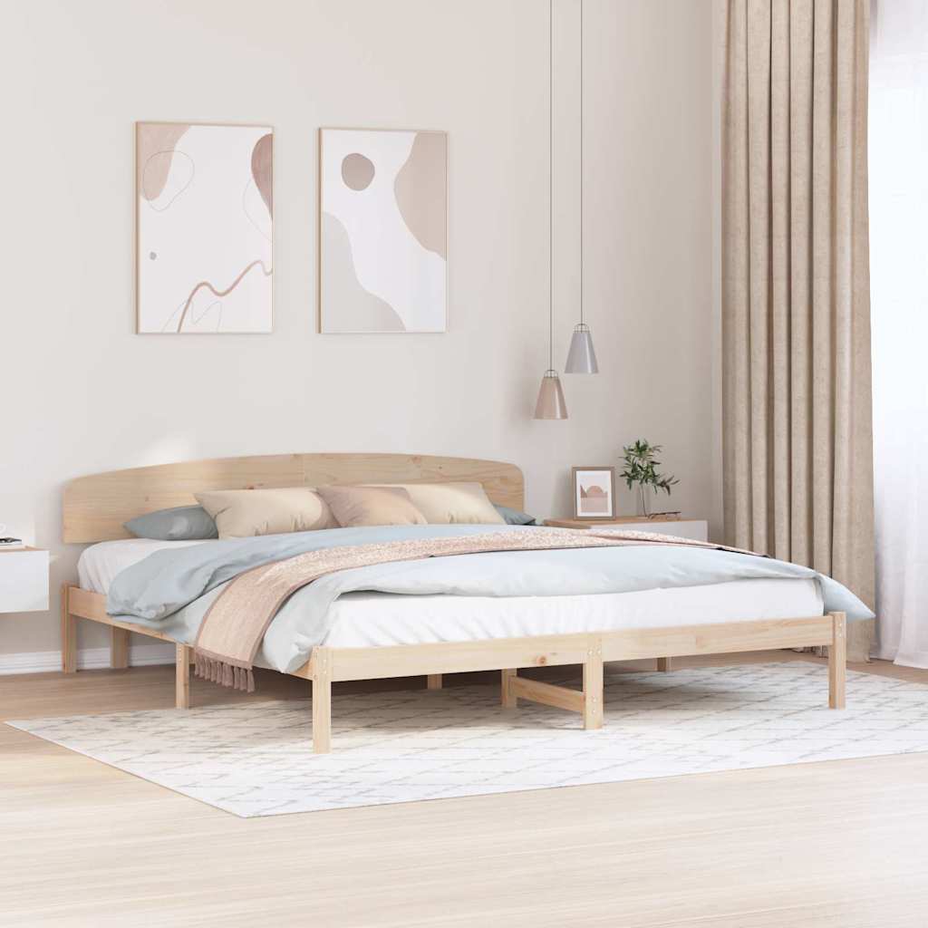 Bedframe met hoofdeinde Naturel 180 x 200 cm Massief grenenhout is nu te koop bij PeponiXL, paradijselijk wonen!