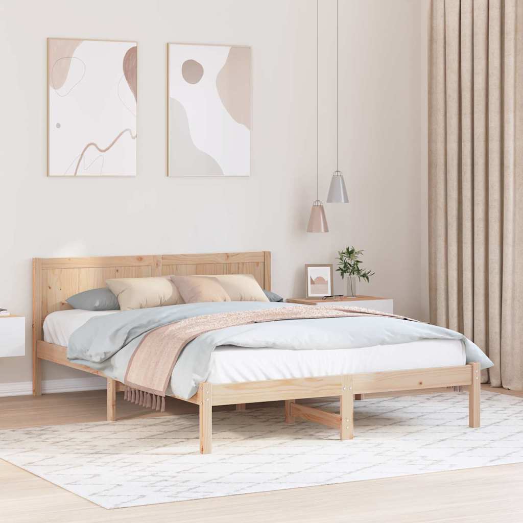 Bedframe Bruin 160 x 200 cm Massief grenenhout is nu te koop bij PeponiXL, paradijselijk wonen!