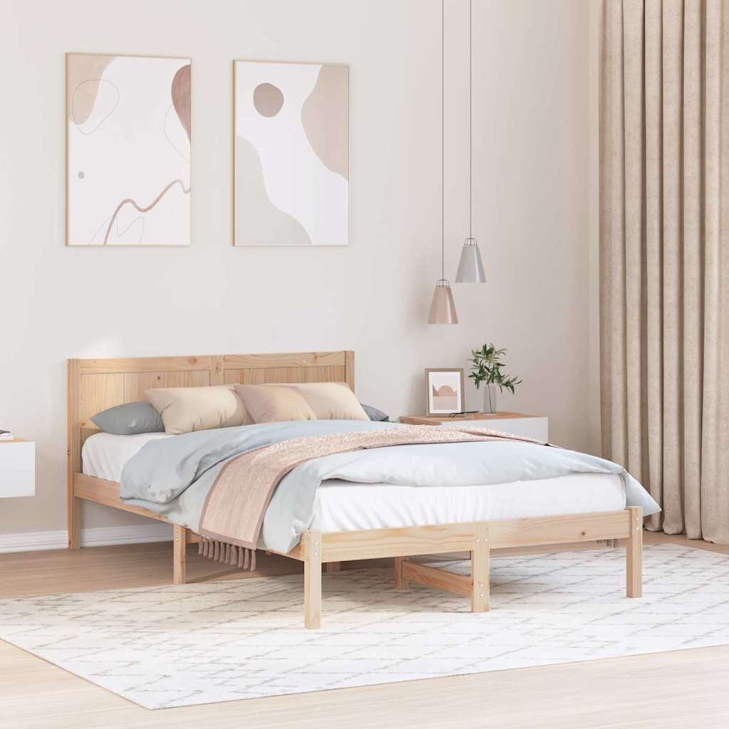 Bedframe Bruin 140 x 190 cm Massief grenenhout is nu te koop bij PeponiXL, paradijselijk wonen!
