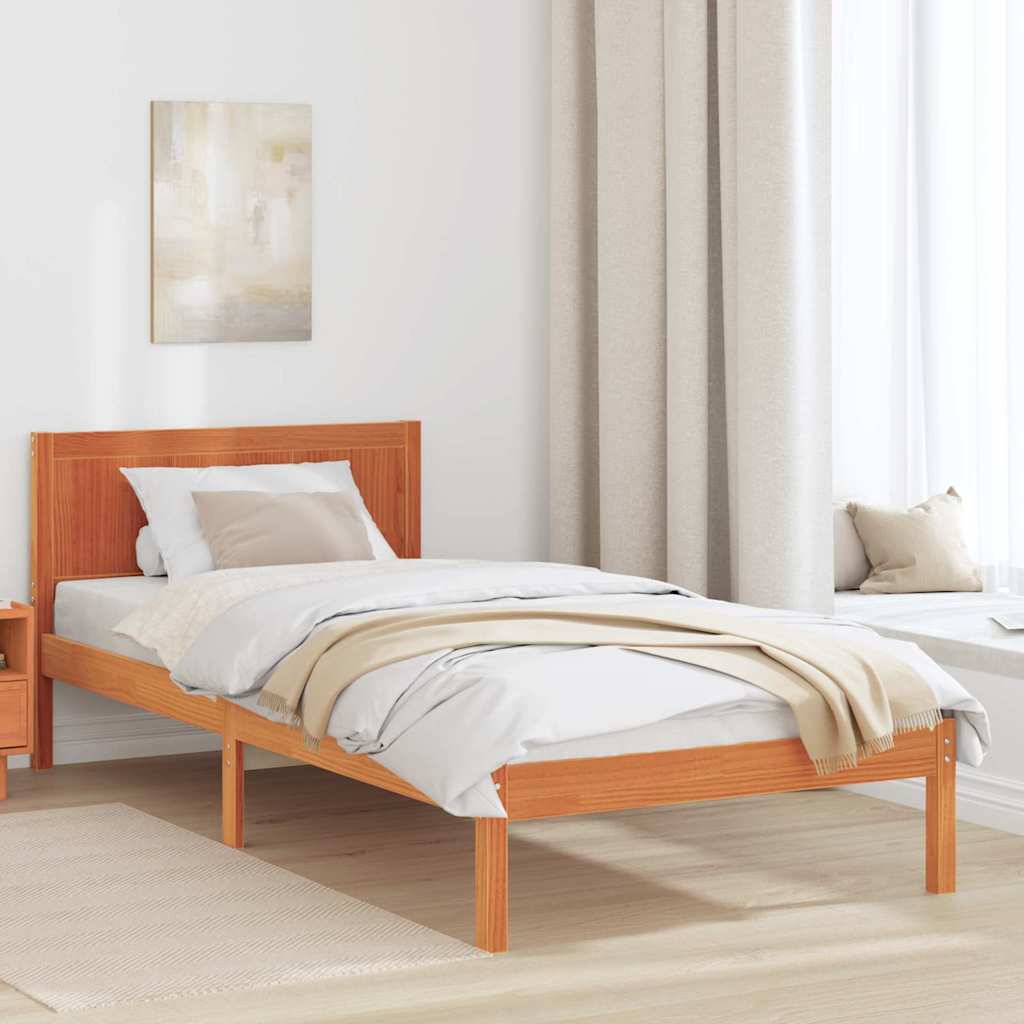 Bedframe Bruin 90 x 190 cm Massief grenenhout is nu te koop bij PeponiXL, paradijselijk wonen!