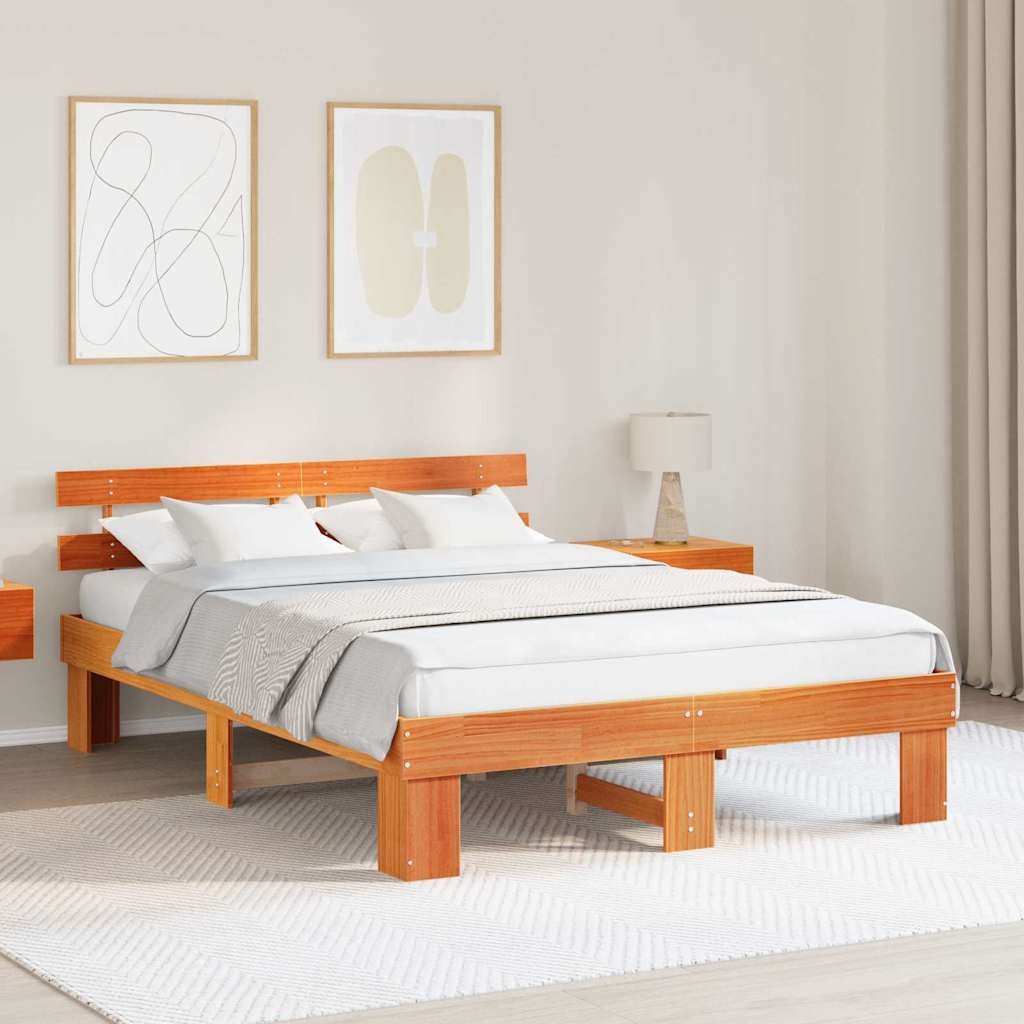 Bedframe Wasbruin 160 x 200 cm Massief grenenhout is nu te koop bij PeponiXL, paradijselijk wonen!