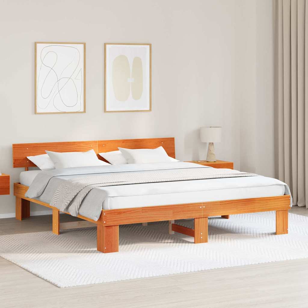 Bedframe Wasbruin 180 x 200 cm Massief grenenhout is nu te koop bij PeponiXL, paradijselijk wonen!