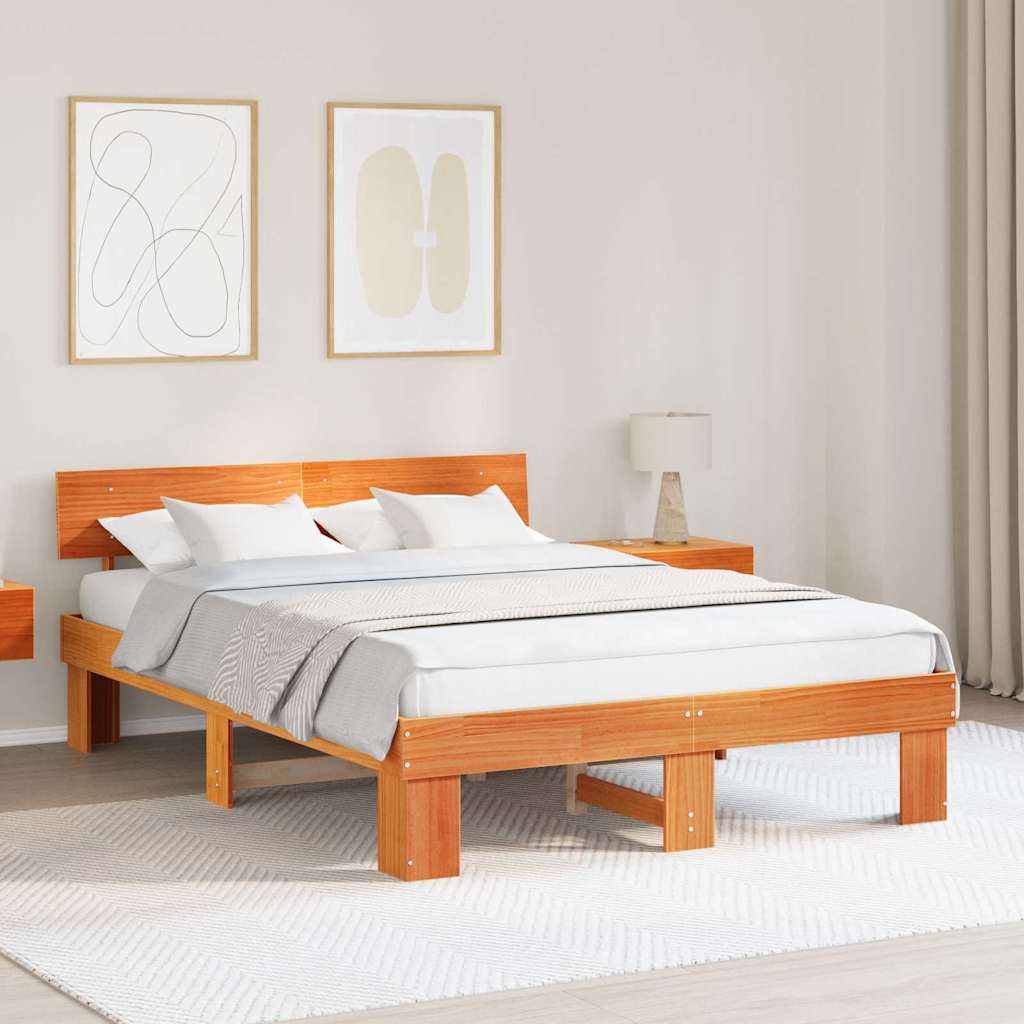 Bedframe Wasbruin 150 x 200 cm Massief grenenhout is nu te koop bij PeponiXL, paradijselijk wonen!