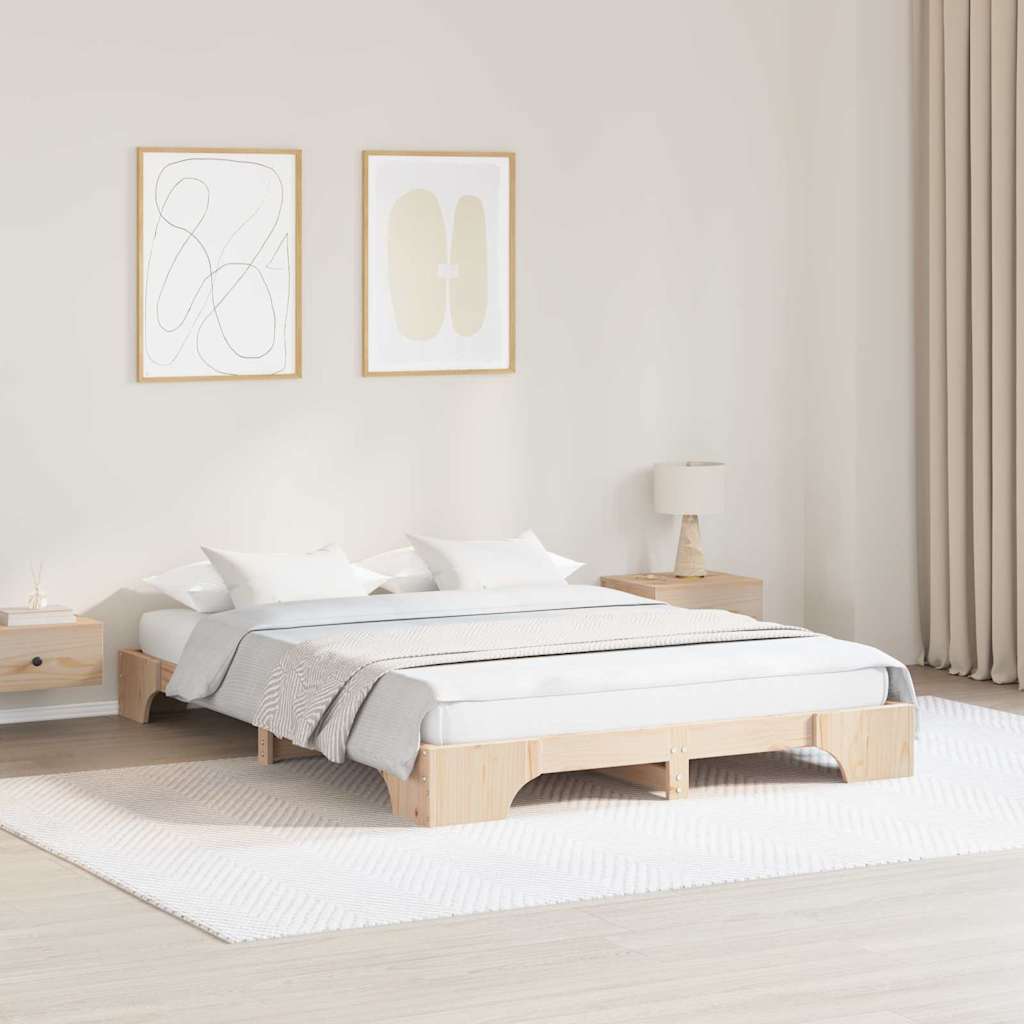 Bedframe Naturel 150 x 200 cm Massief grenenhout is nu te koop bij PeponiXL, paradijselijk wonen!