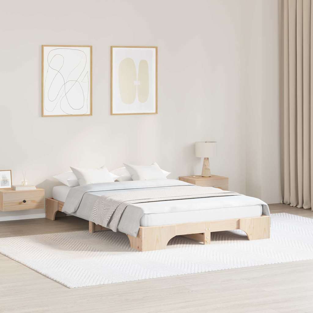 Bedframe Naturel 140 x 190 cm Massief grenenhout is nu te koop bij PeponiXL, paradijselijk wonen!