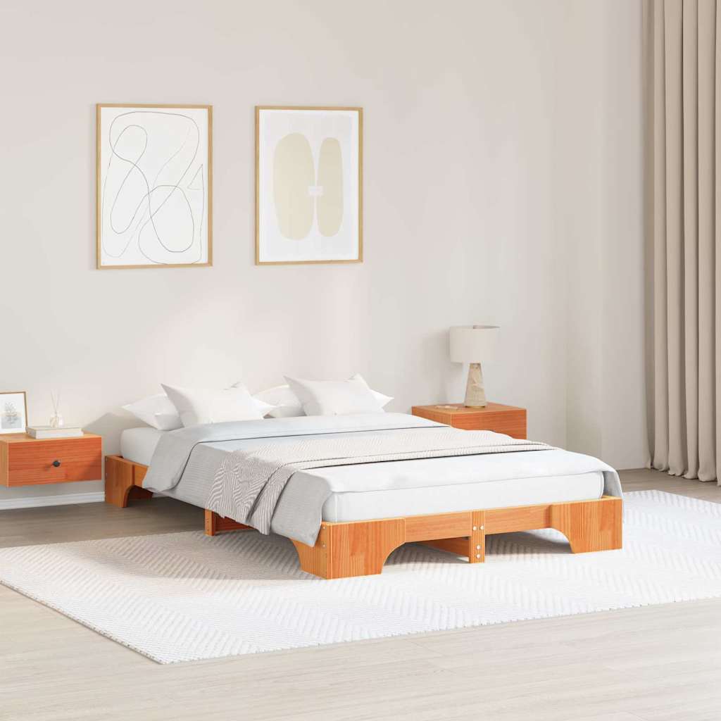 Bedframe Wasbruin 120 x 190 cm Massief grenenhout is nu te koop bij PeponiXL, paradijselijk wonen!