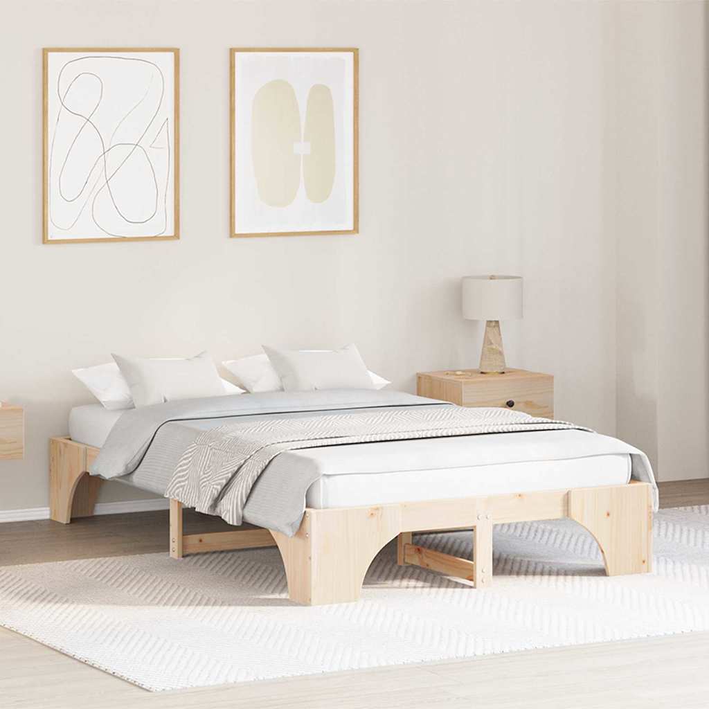 Bedframe Naturel 120 x 200 cm Massief grenenhout is nu te koop bij PeponiXL, paradijselijk wonen!