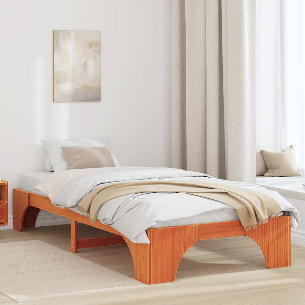 Bedframe Wasbruin 100 x 200 cm Massief grenenhout is nu te koop bij PeponiXL, paradijselijk wonen!