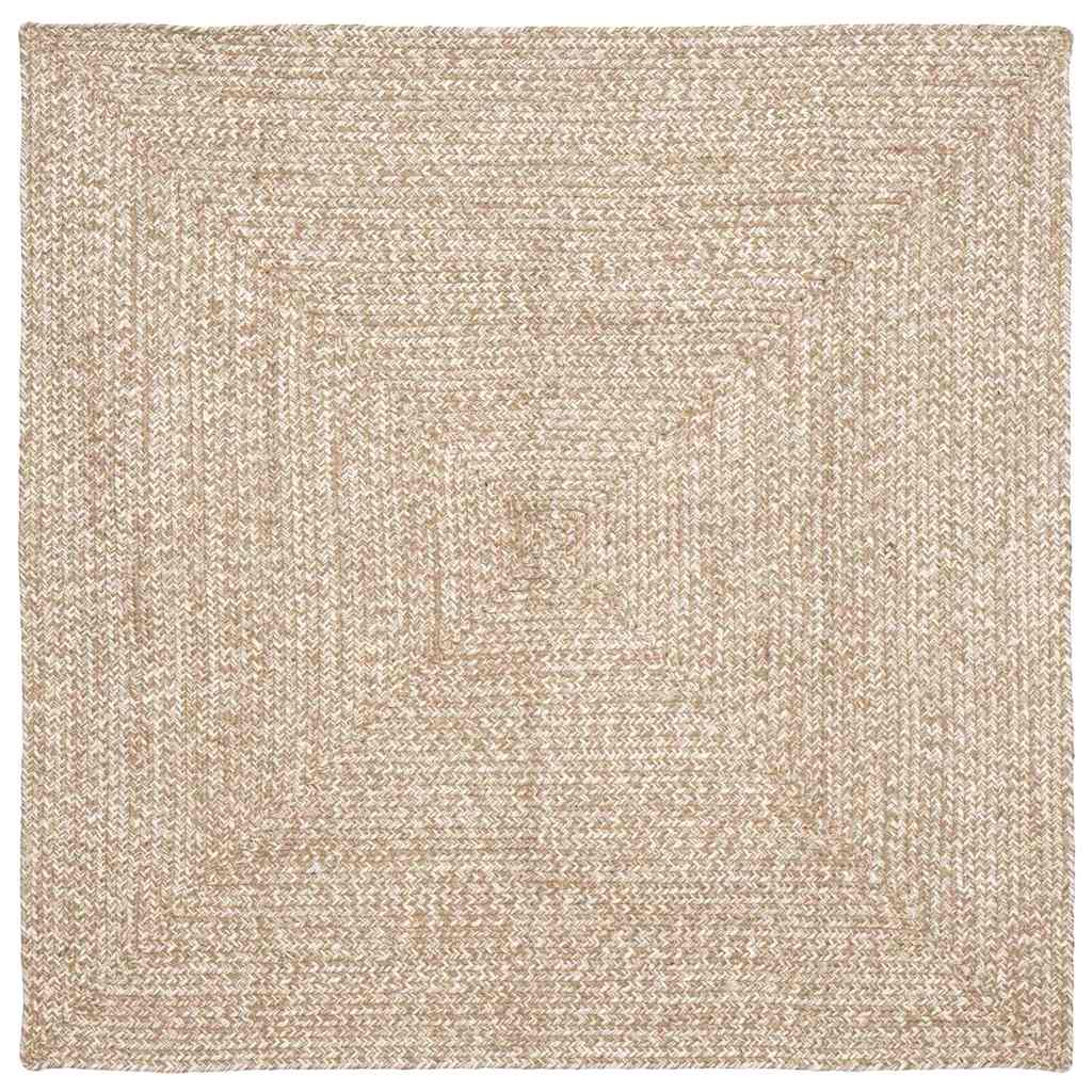 Vloerkleden Vierkant Natuurlijk en Wit 120 x 120 cm Jute is nu te koop bij PeponiXL, paradijselijk wonen!