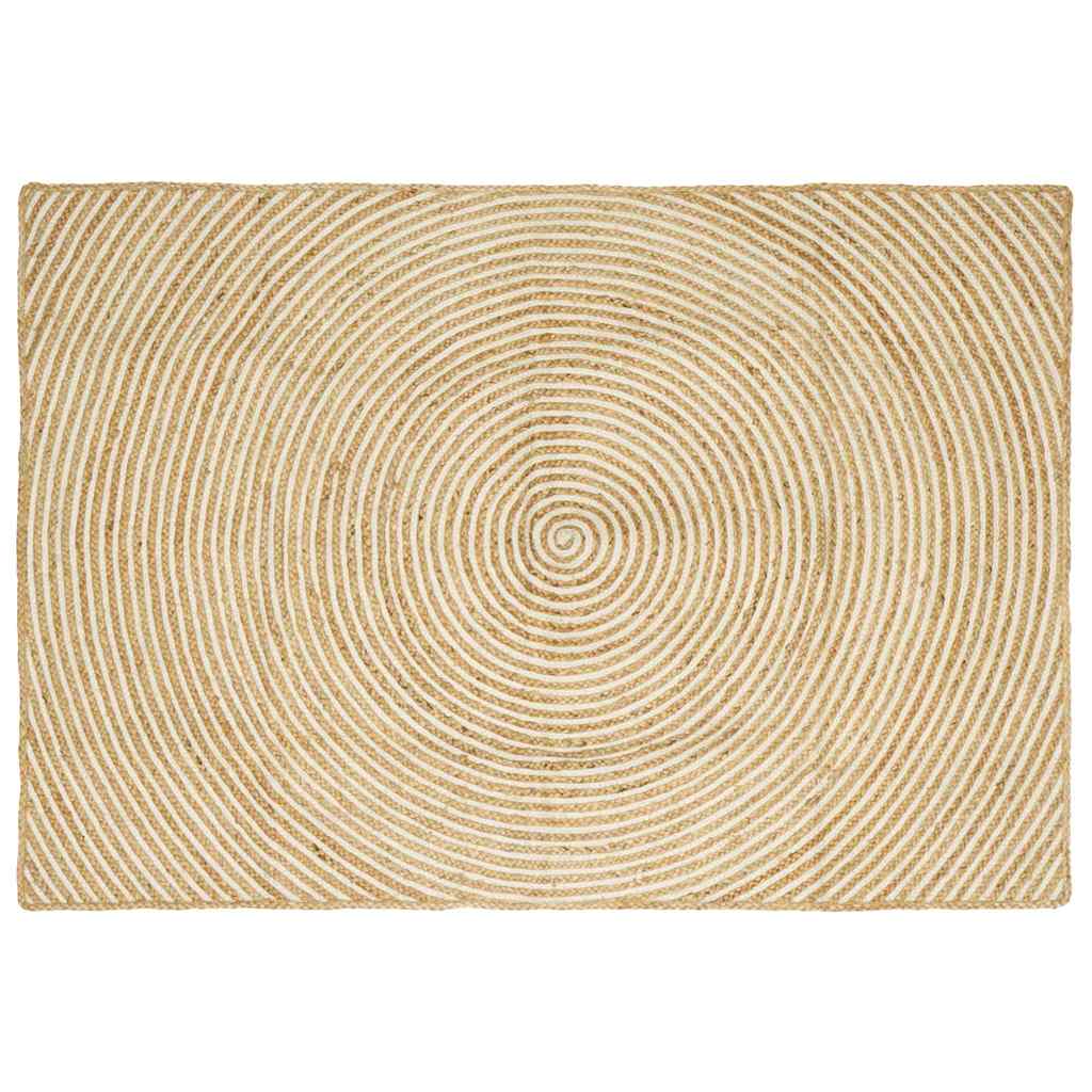 Vloerkleed Natuurlijk en Wit 120 x 170 cm Jute is nu te koop bij PeponiXL, paradijselijk wonen!