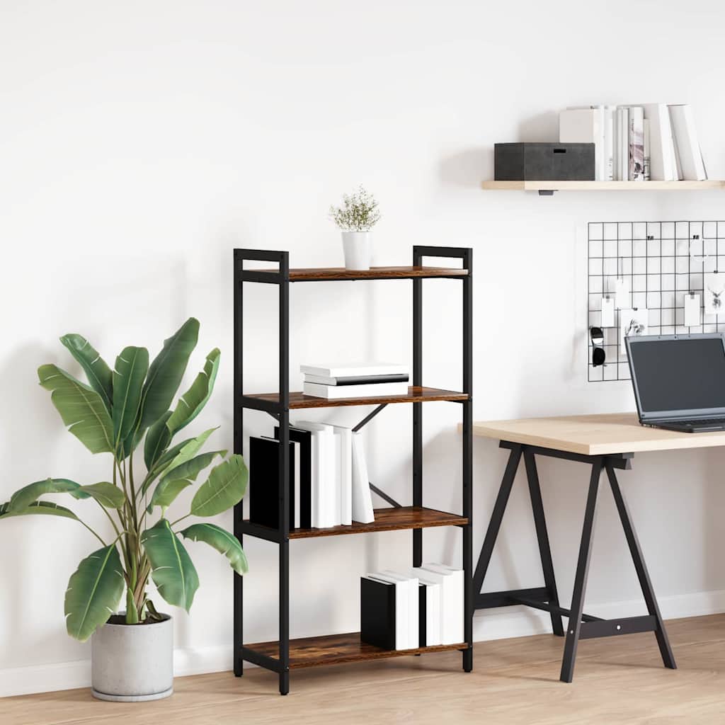 Boekenkast Gerookt eiken 60 x 30 x 120 cm Bewerkt hout is nu te koop bij PeponiXL, paradijselijk wonen!