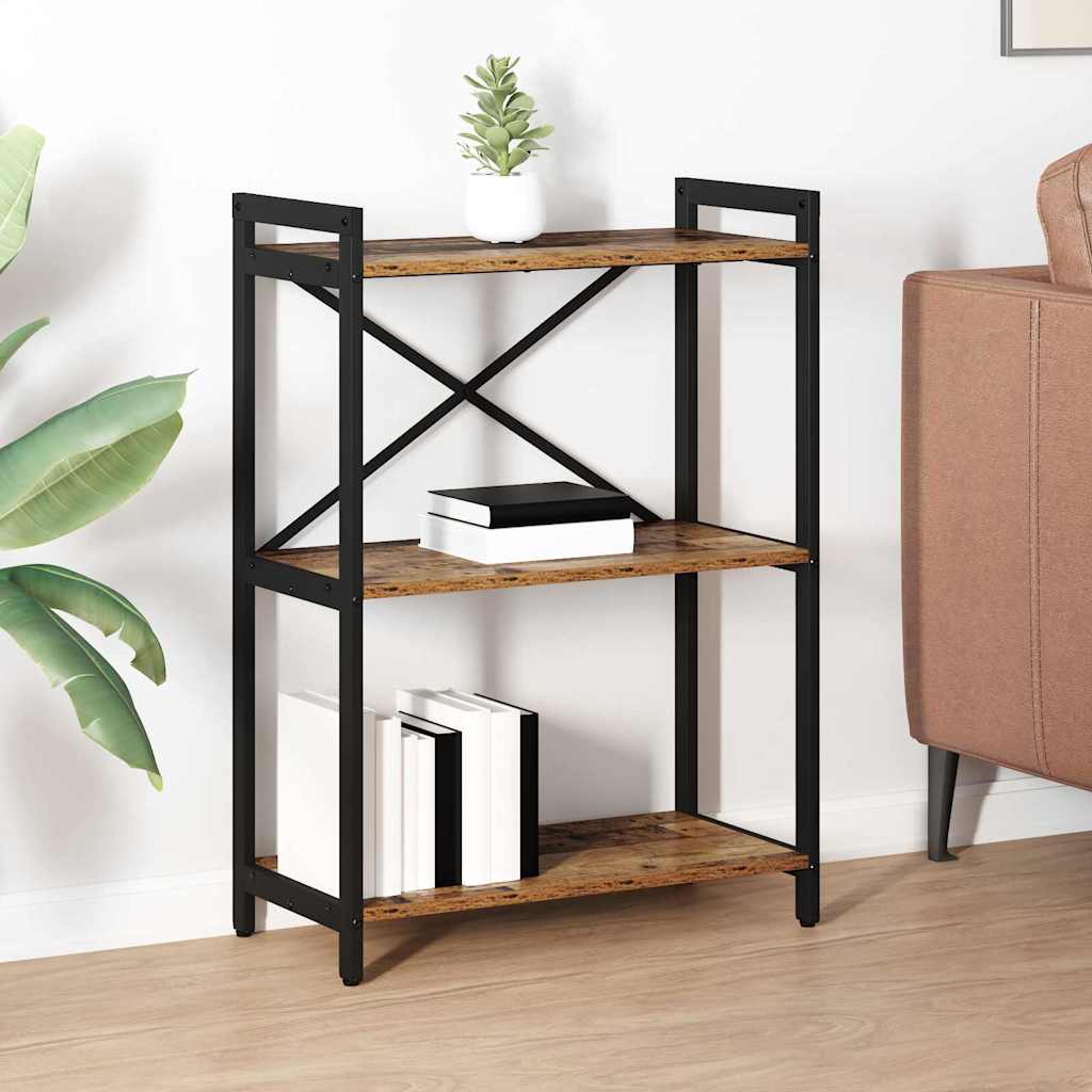 Boekenkast Oud hout 60 x 30 x 85 cm Bewerkt hout is nu te koop bij PeponiXL, paradijselijk wonen!