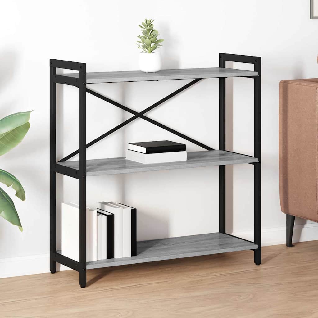 Boekenkast Grijs sonoma 80 x 30 x 85 cm Bewerkt hout is nu te koop bij PeponiXL, paradijselijk wonen!