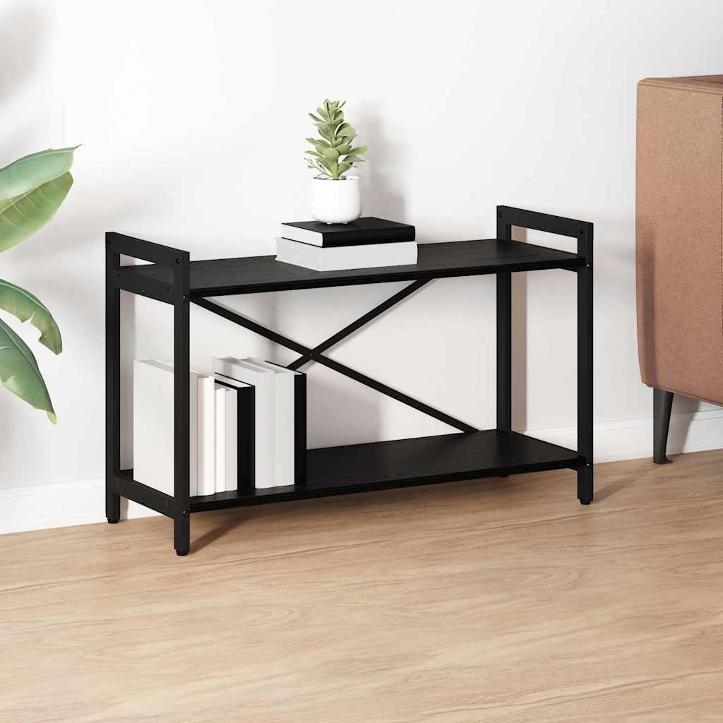 Boekenkast Zwart Eiken 80 x 30 x 50 cm Bewerkt hout is nu te koop bij PeponiXL, paradijselijk wonen!