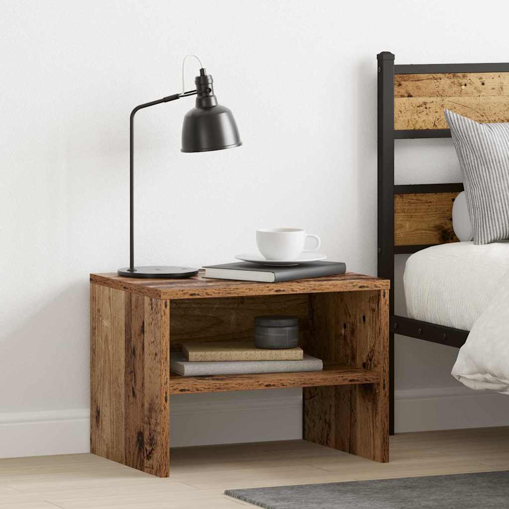 Nachtkastje 2 pcs Oud hout 40 x 40 x 30 cm Bewerkt hout is nu te koop bij PeponiXL, paradijselijk wonen!