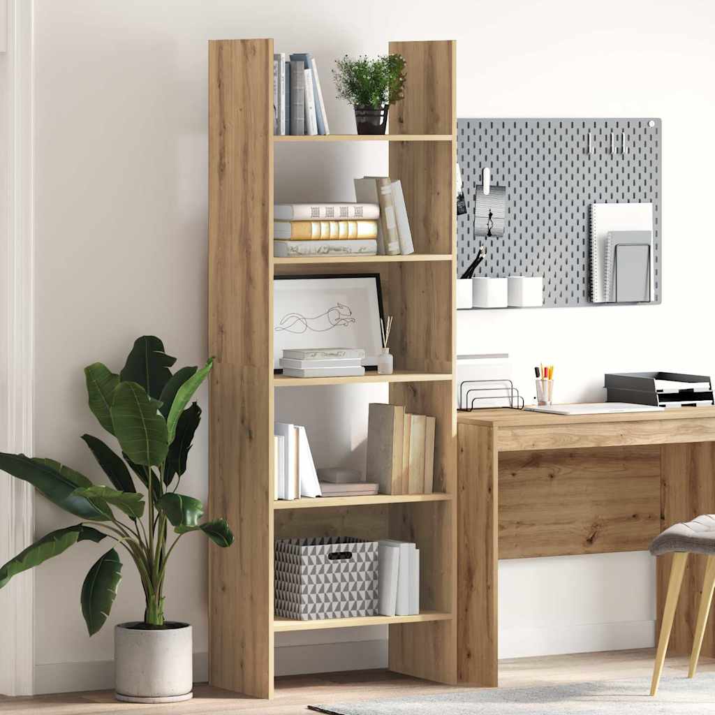 Boekenkast Artisan Eiken 60 x 35 x 180 cm Bewerkt hout is nu te koop bij PeponiXL, paradijselijk wonen!